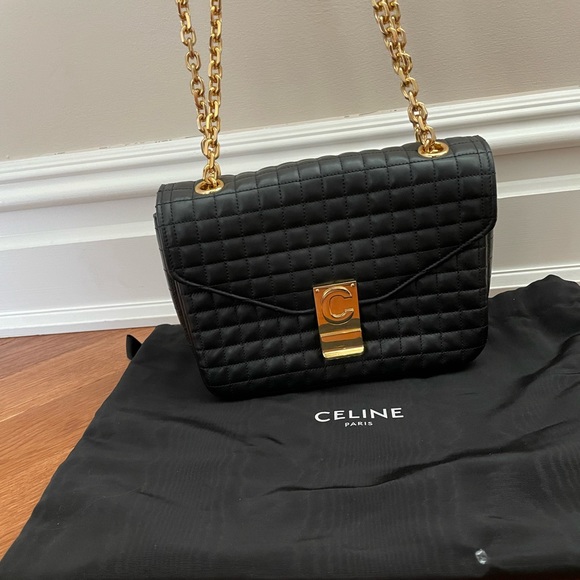 CELINE Calfskin Quilted Medium C Bag Black - Picture 5 of 16